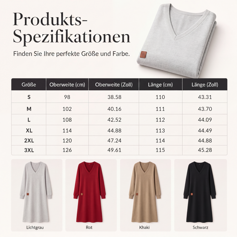 Schmeichelndes Midikleid mit V-Ausschnitt