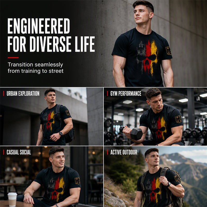 👕 50% RABATT! 💀Herren-T-Shirt mit coolem Totenkopf-Motiv! Weiche Baumwolle, klassischer Rundhalsausschnitt. Der perfekte Style für den Alltag.