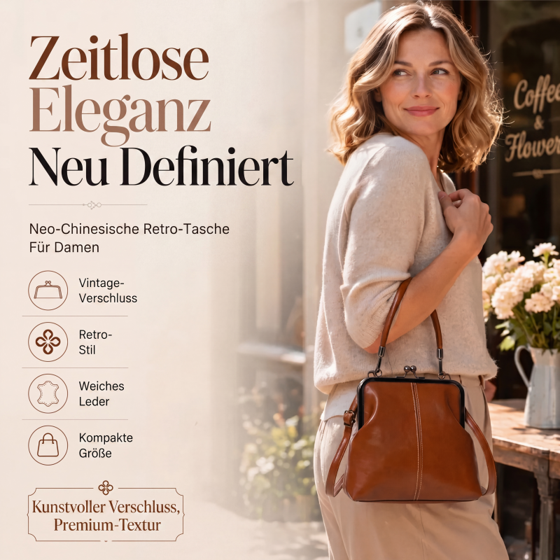 Vintage-Klemmverschlusstasche – 2-in-1 zum Tragen und Ordnen