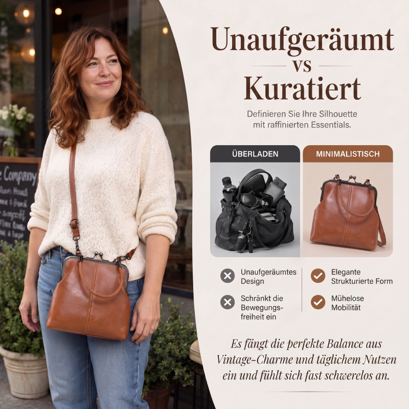 Vintage-Klemmverschlusstasche – 2-in-1 zum Tragen und Ordnen