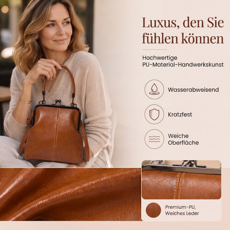 Vintage-Klemmverschlusstasche – 2-in-1 zum Tragen und Ordnen