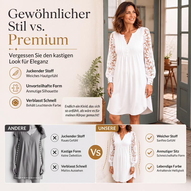 Damen Spitzenkleid mit langen Ärmeln