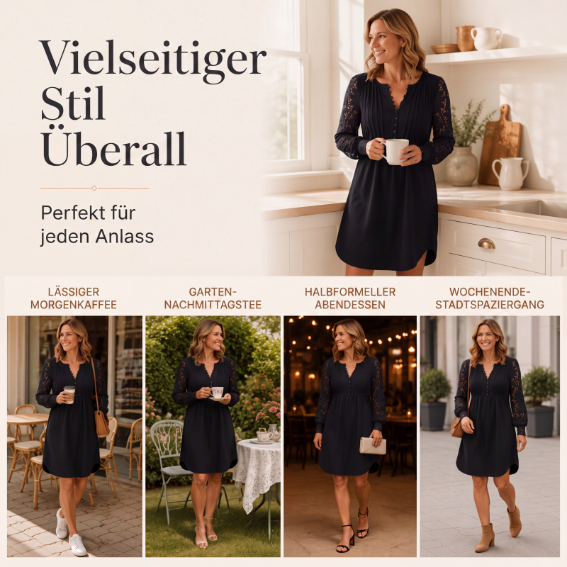 Damen Spitzenkleid mit langen Ärmeln