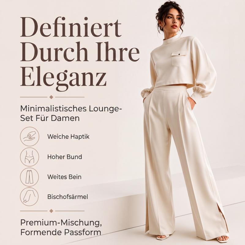 Damen-Lässiges Set aus kurzem Oberteil und weiten Hosen
