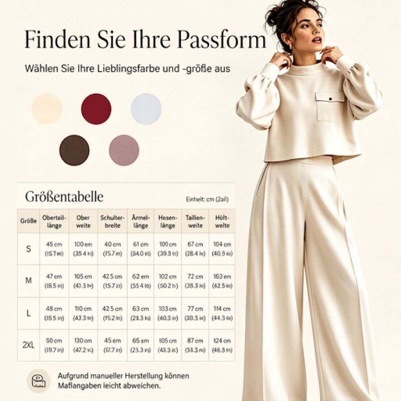 Damen-Lässiges Set aus kurzem Oberteil und weiten Hosen