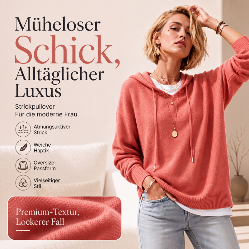 Legerer Damen-Kapuzenpullover mit Kordelzug