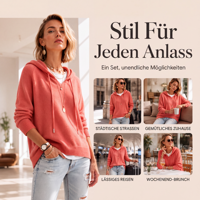 Legerer Damen-Kapuzenpullover mit Kordelzug