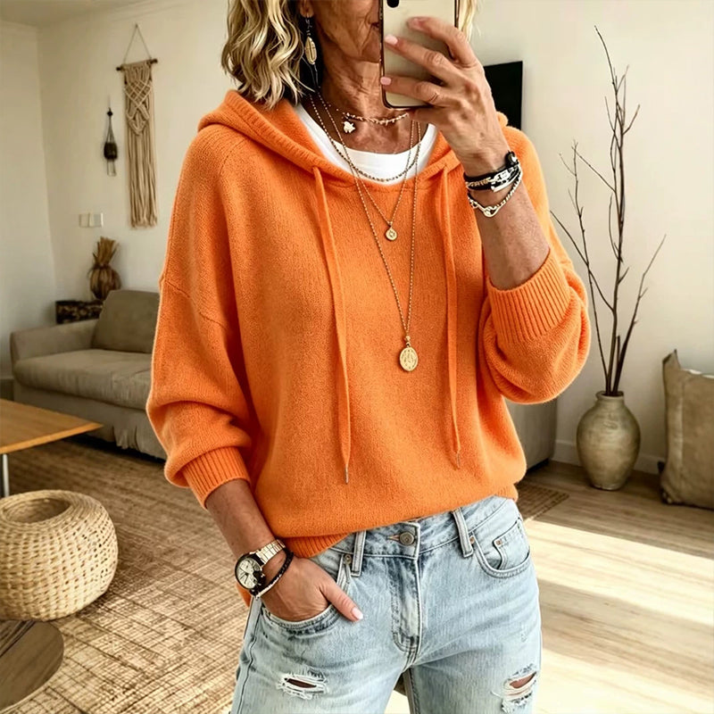 Legerer Damen-Kapuzenpullover mit Kordelzug