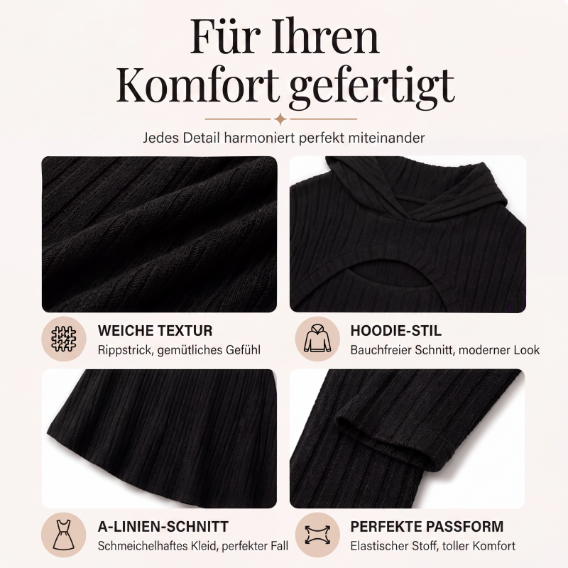 Zweiteiliges Rippstrick-Outfit für Damen
