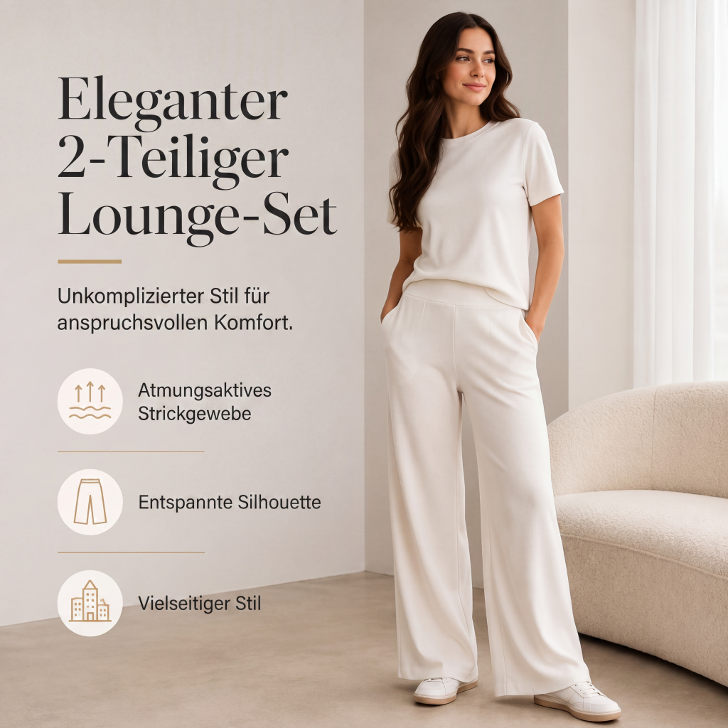Zweiteiler-Set für Damen: Oberteil und Weite-Hose