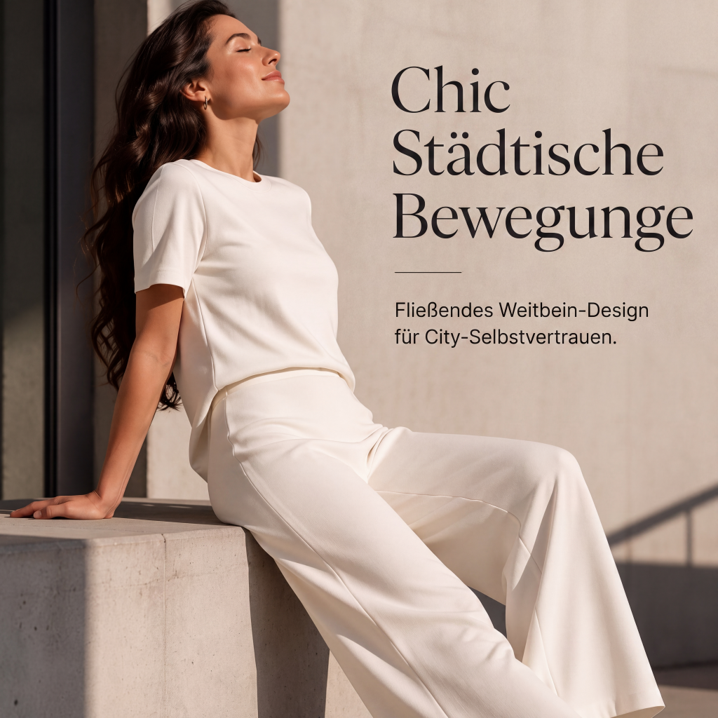 Zweiteiler-Set für Damen: Oberteil und Weite-Hose