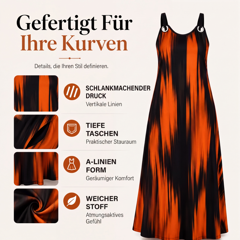 💨 Wer zögert, zahlt mehr – kein Scherz! Ärmelloses gestreiftes Kleid für Damen in Übergröße