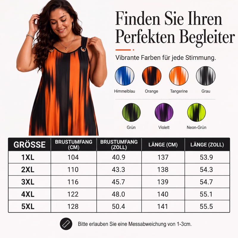💨 Wer zögert, zahlt mehr – kein Scherz! Ärmelloses gestreiftes Kleid für Damen in Übergröße