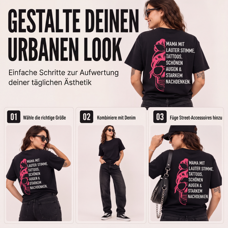 📢📢50%Rabatt!!!🎉✨Damen T-Shirt mit Totenkopf-Grafikdruck