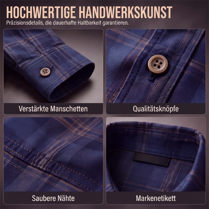 Herren Freizeit-Karrierehemd mit langen Ärmeln