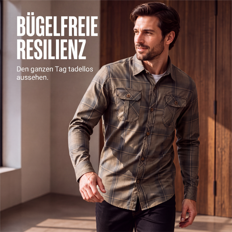 Herren Freizeit-Karrierehemd mit langen Ärmeln