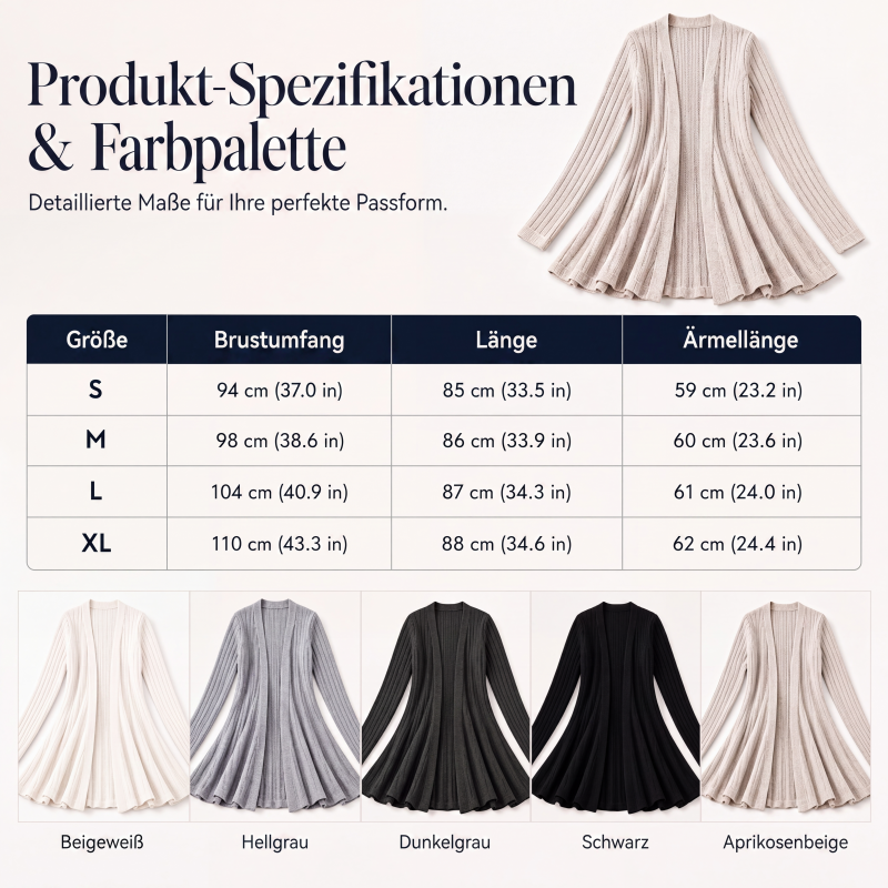 Elegante offene Strickjacke für Damen