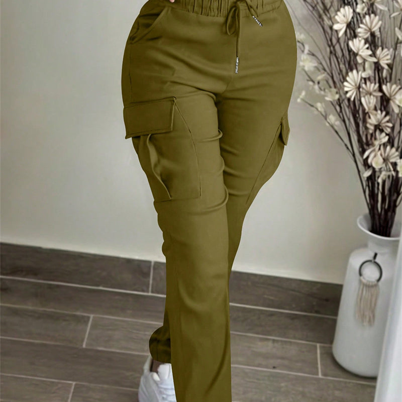 🔥 Bestseller – Jetzt besonders günstig 👖 Damen-Cargohose mit Kordelzug – Bequeme Passform, praktische Taschen & trendiger Look ✨