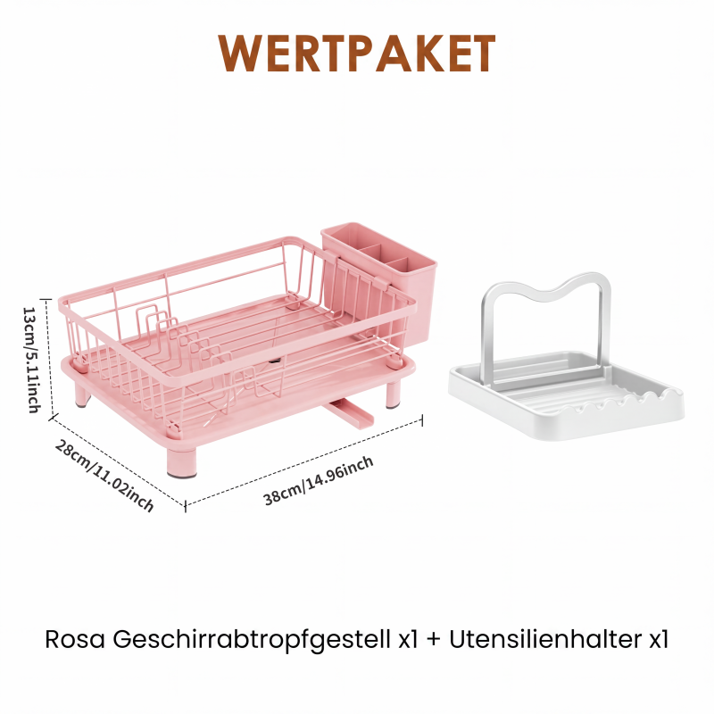 🔥Solange der Vorrat reicht 40 % Rabatt!🎉Küchengeschirr-Abtropfgestell mit 360° drehbarem Ausguss
