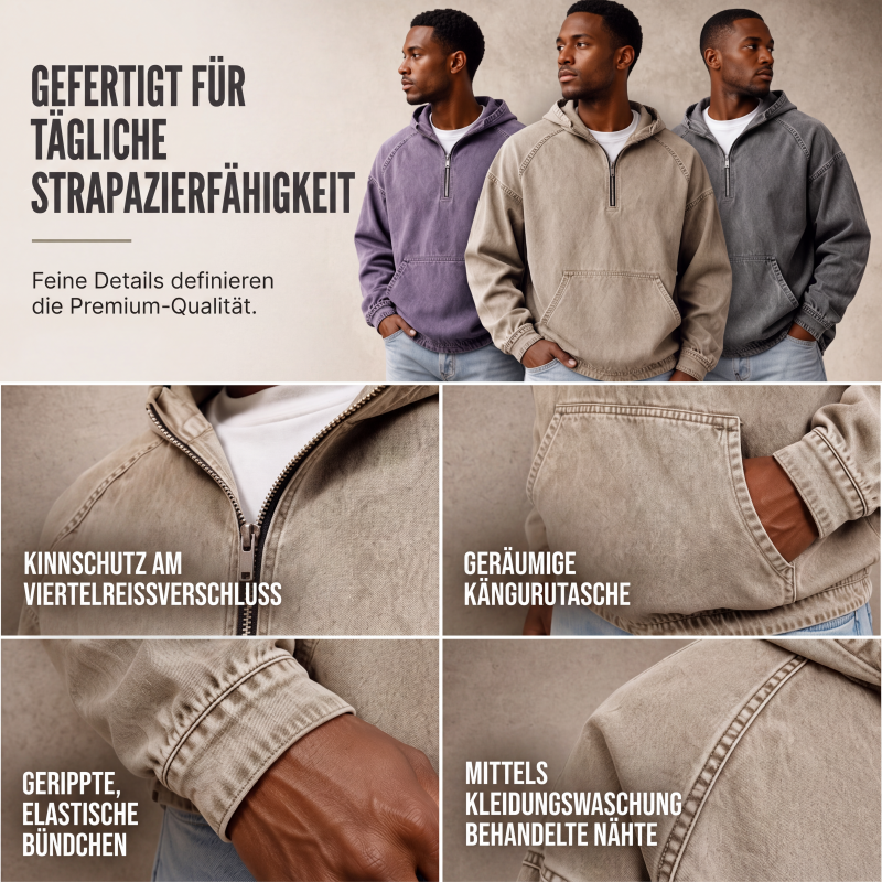 📢📢50%Rabatt!!!🎉💰 Der 50%-Sturm kommt! Herren Freizeit Jeansjacke mit halbem Reißverschluss