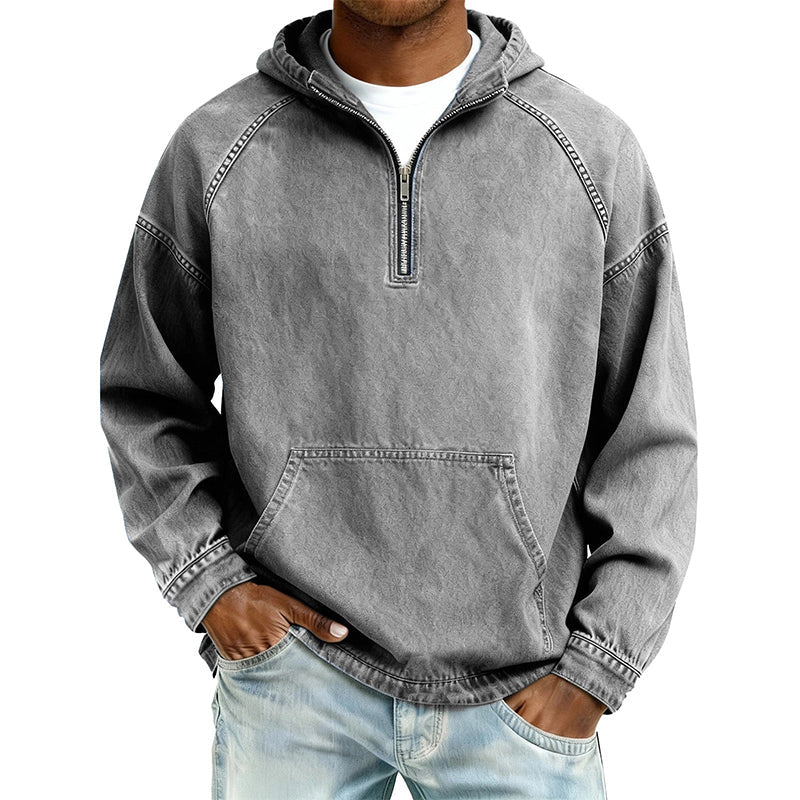 📢📢50%Rabatt!!!🎉💰 Der 50%-Sturm kommt! Herren Freizeit Jeansjacke mit halbem Reißverschluss