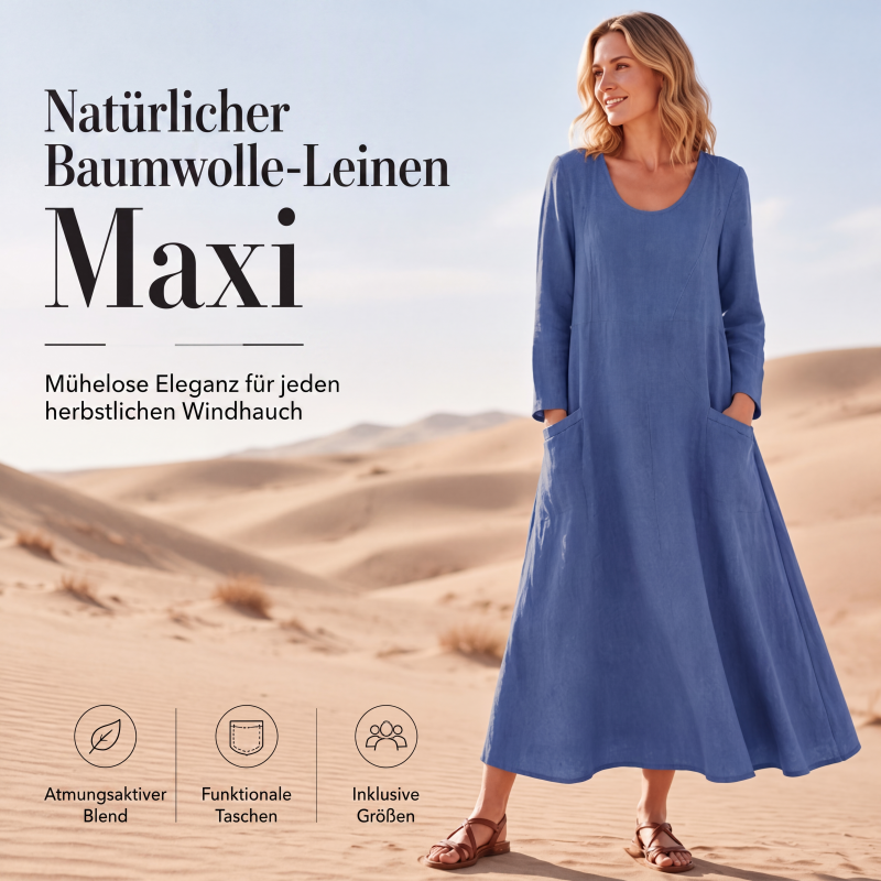 ⏳ Letzter Tag: 50 % Rabatt💕 Damen Langarmkleid in Unifarbe
