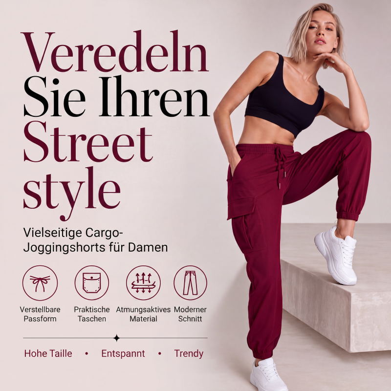 🔥 Bestseller – Jetzt besonders günstig 👖 Damen-Cargohose mit Kordelzug – Bequeme Passform, praktische Taschen & trendiger Look ✨