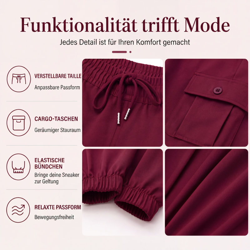 🔥 Bestseller – Jetzt besonders günstig 👖 Damen-Cargohose mit Kordelzug – Bequeme Passform, praktische Taschen & trendiger Look ✨