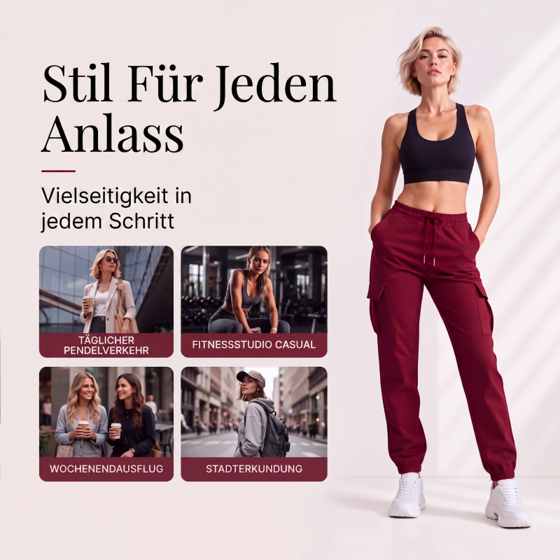🔥 Bestseller – Jetzt besonders günstig 👖 Damen-Cargohose mit Kordelzug – Bequeme Passform, praktische Taschen & trendiger Look ✨