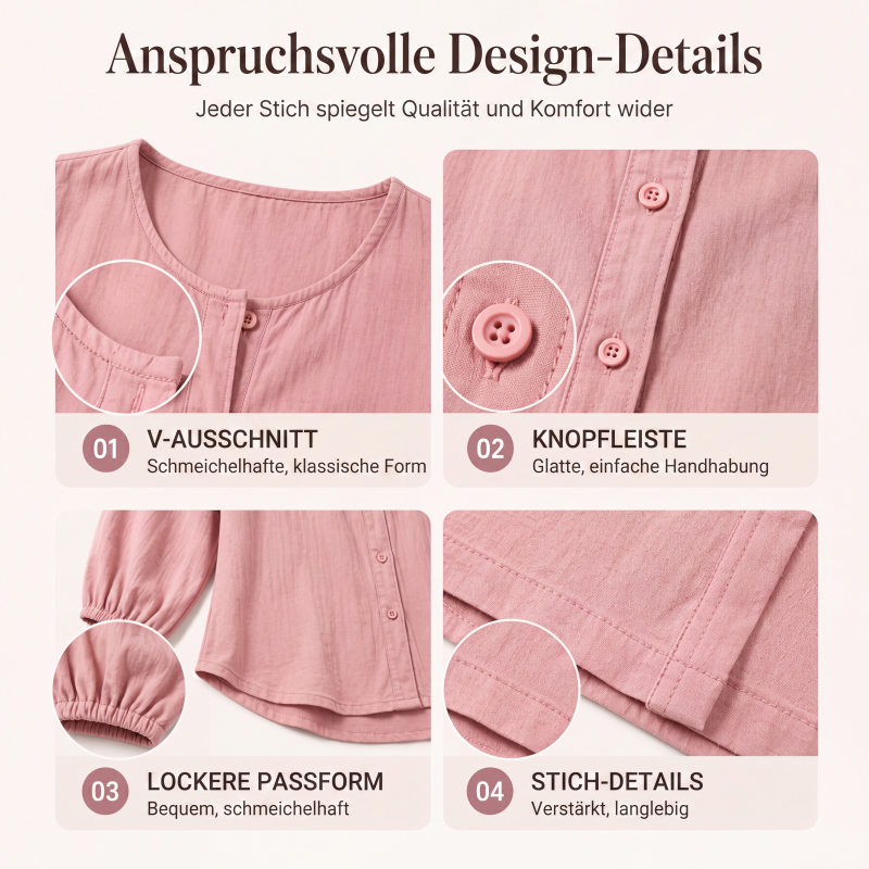 📢📢50%Rabatt!!!🎉✨Lockere Damen-Hemdjacke in Unifarbe mit Knopfleiste