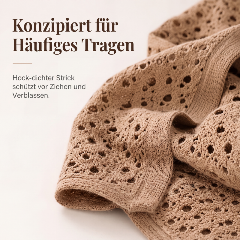 Leichtes Lochstrick-Cardigan für Damen, lässiger Stil