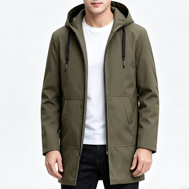 📢📢50%Rabatt!!!🎉✨Mittellange Windjacke mit Kapuze für Herren