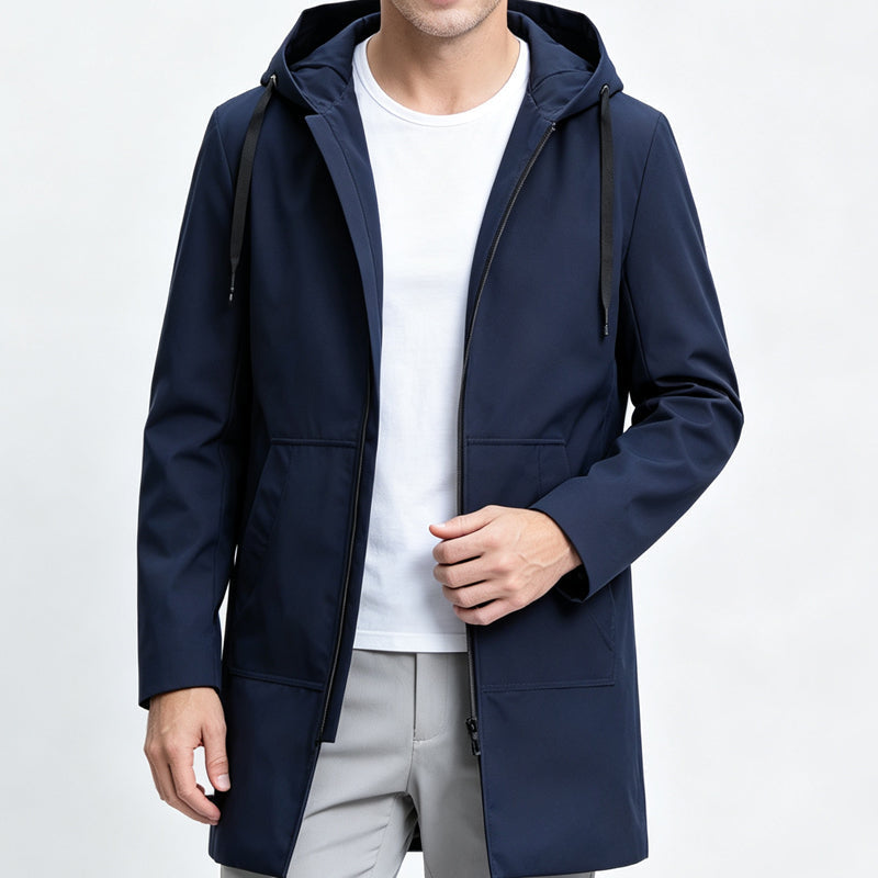 📢📢50%Rabatt!!!🎉✨Mittellange Windjacke mit Kapuze für Herren