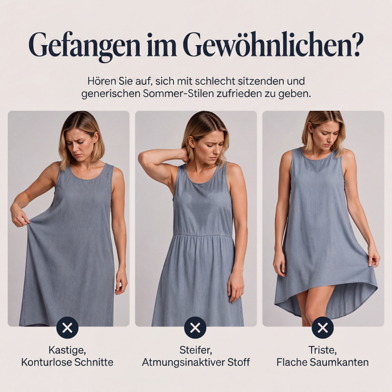 Ärmelloses Jeanskleid für Damen mit asymmetrischem Saum