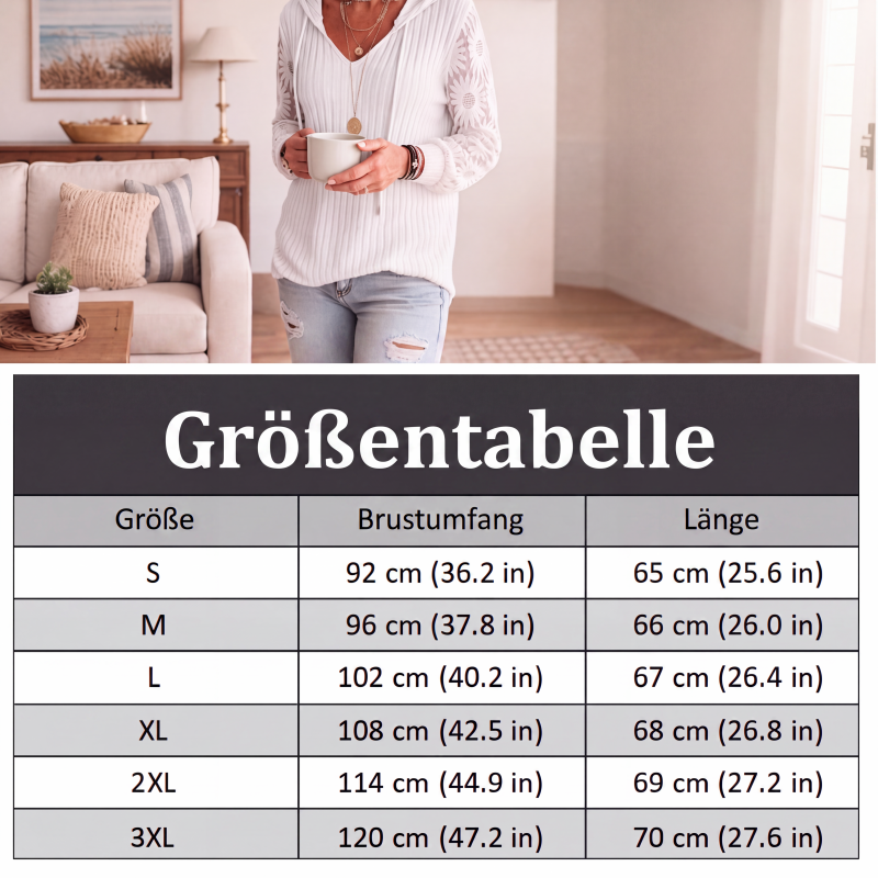 Elegantes Strick-Sweatshirt mit Spitze