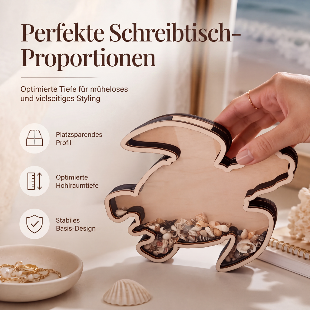 🎉 2026 Sale – Über 14.900 verkauft!🌊 Kreativer Organizer aus Holz in Form eines Meeresschildkrötenpanzers