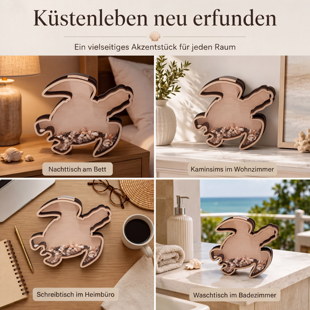 🎉 2026 Sale – Über 14.900 verkauft!🌊 Kreativer Organizer aus Holz in Form eines Meeresschildkrötenpanzers