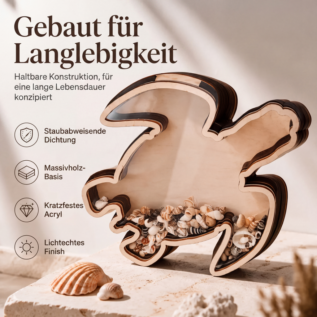 🎉 2026 Sale – Über 14.900 verkauft!🌊 Kreativer Organizer aus Holz in Form eines Meeresschildkrötenpanzers