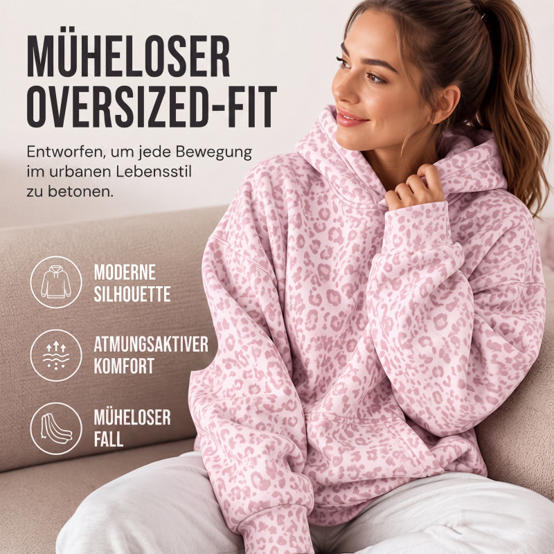 Damen Hoodie mit Leopardenmuster