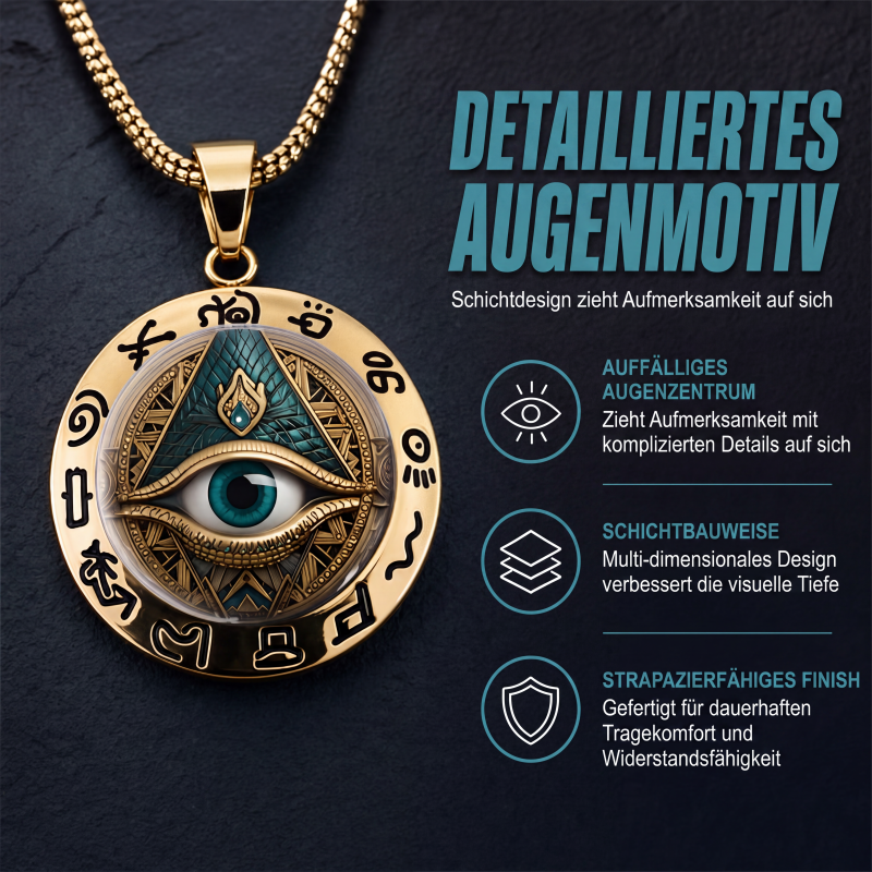 📢📢50 % RABATT !! ⏰👁️ Vintage-Halskette mit Allsehendem-Auge-Anhänger – detailreiches Motiv, aus leichtem Zinklegierung und vielseitig kombinierbar ✨