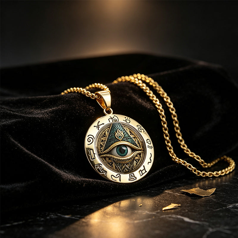 📢📢50 % RABATT !! ⏰👁️ Vintage-Halskette mit Allsehendem-Auge-Anhänger – detailreiches Motiv, aus leichtem Zinklegierung und vielseitig kombinierbar ✨