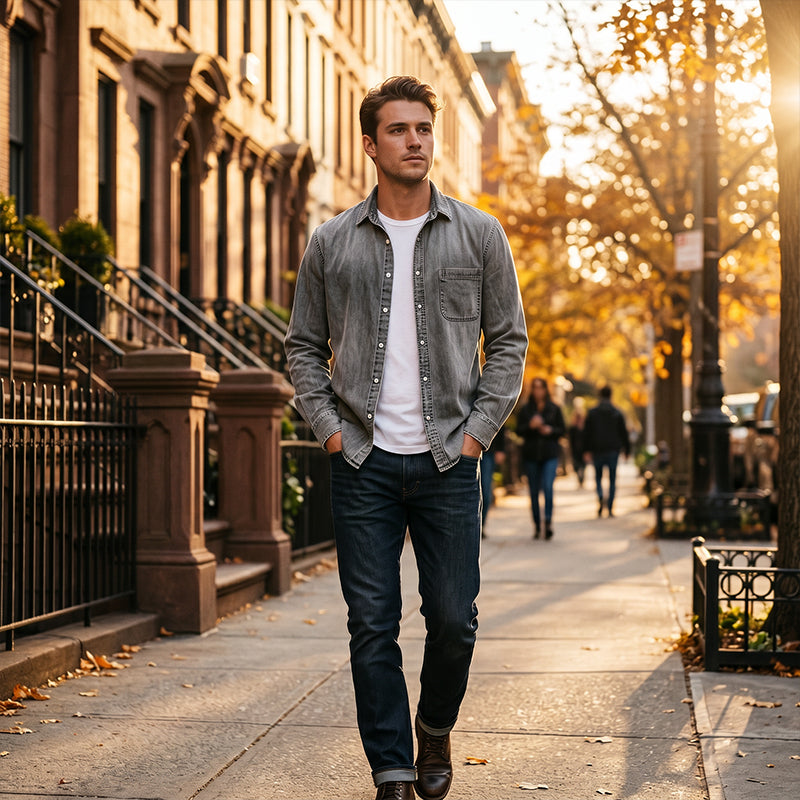 📢📢50%Rabatt!!!🎉✨Herren Retro-Jeanshemd, gewaschen