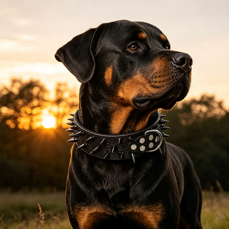 Stachelbesetztes Hundehalsband aus PU-Leder