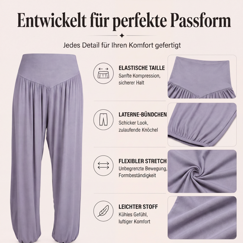 Damen High-Waist Weite Beine Hose mit lockerer Passform