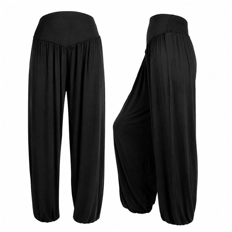 Damen High-Waist Weite Beine Hose mit lockerer Passform