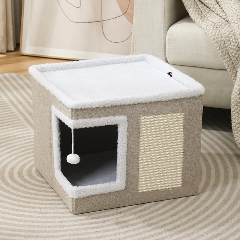 ✨50% Rabatt✨🐾 2-in-1 Faltbarer Haustierhocker mit Stauraum – Gemütliches Katzen- & Hundebett und praktischer Sitzhocker