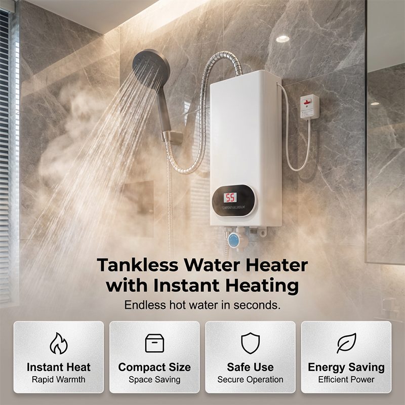 ✨50 % RABATT✨🔥 Kompakt Omedelbar Elektrisk Vattenvärmare – Snabb, Säker & Utrymmesbesparande – Perfekt för Kök, Badrum & På Resande Fot ✨