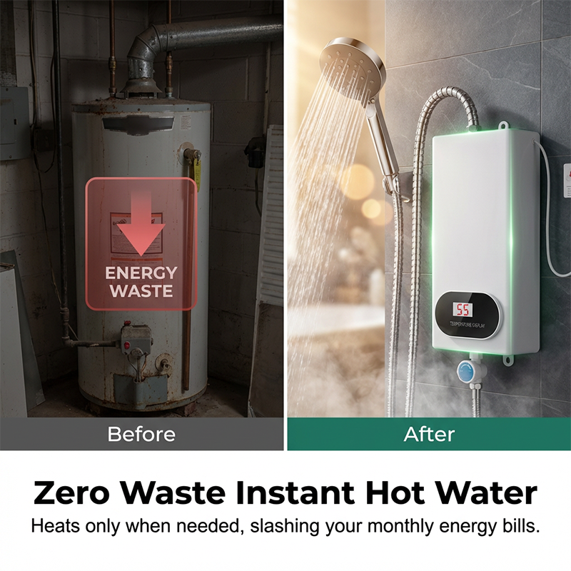 ✨50 % RABATT✨🔥 Kompakt Omedelbar Elektrisk Vattenvärmare – Snabb, Säker & Utrymmesbesparande – Perfekt för Kök, Badrum & På Resande Fot ✨