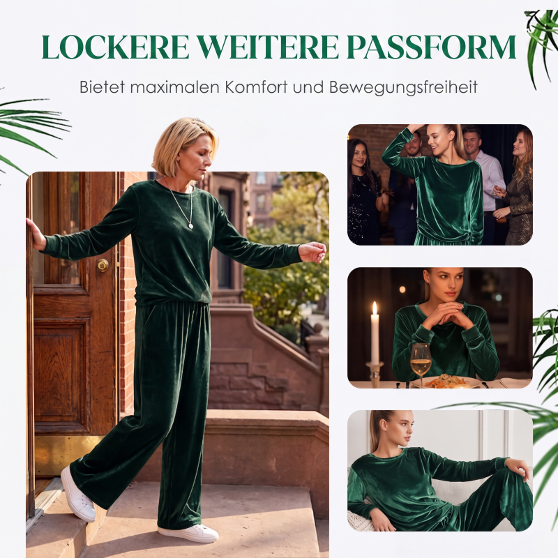 📢📢50%Rabatt!!!🎉✨Zweiteiliges Samt-Set für Damen: Oberteil & Hose