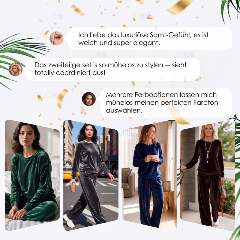📢📢50%Rabatt!!!🎉✨Zweiteiliges Samt-Set für Damen: Oberteil & Hose